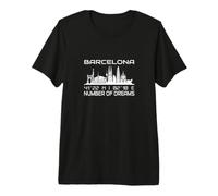 Coordonnées GPS Espagne Vacances Catalogne Skyline Barcelone T-Shirt Haut de Gamme