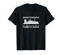 Coordonnées GPS Pays-Bas Vacances Pays-Bas Skyline Amsterdam T-Shirt Graphique avec Valeur