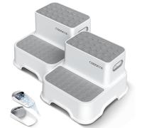 COOSEYA Marchepied Enfants, Marche Pied Pliable 2 Marches Escabeau pour Enfant pour lavabo de Salle de Bain, Double Antidérapant,Tabouret Enfant Toilette Multifonctionnel pour Enfants(Lot de 2)