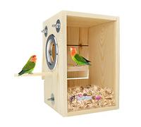 CooShou Nichoir à Oiseaux en Bois Acrylique Transparent pour pinsons, inséparables, calopsittes, perruches, Conures, perroquets