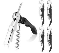 Coosion Lot de 5 tire-bouchons, tire-bouchon avec coupe-capsule, ami du serveur, clé à vin professionnelle pour serveurs, décapsuleur, ouvre-bière, accessoire de vin