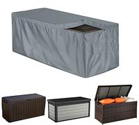 COOSOO Housse de coffre de terrasse avec fermeture éclair imperméable pour mobilier de jardin Oxford 420D pour conteneur rectangulaire (gris, S : 123 x 62 x 55 cm)