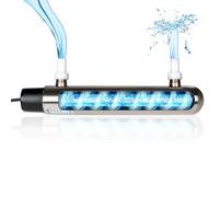 coospider-repta Stérilisateur UV en Ligne 12 W pour contrôle des algues d'aquarium avec Ampoule UVC de 12 W en Acier Inoxydable, clarificateur Ultraviolet, Anti-algues pour Bassin