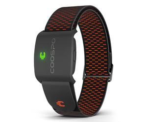 COOSPO HW9 Cardiofréquencemètre Bracelet Bluetooth 5.0 Ant+ avec HRV, Smart LED Fréquence Cardiaque Brassard IP67 Étanche Compatible avec Wahoo Zwift Strava adidas