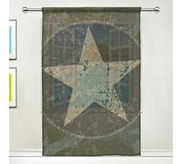 COOSUN Arrière-Plan Militaire Panneaux Voilage Tulle Polyester Fenêtre Panneau de Traitement Voile Rideaux pour Chambre Salon Décoration d'intérieur, 55x84 Pouces, 1 Pièce 55x84x1 (en) Multi