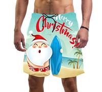 coosun Short de bain Père Noël pour homme à séchage rapide, Noël 8, M