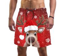 coosun Short de plage/board pour homme à séchage rapide Motif renne de Noël Natation S, XL