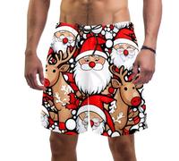 coosun Short de plage pour homme à séchage rapide Motif renne de Noël Taille S, L