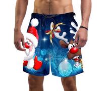 coosun Short de plage pour homme à séchage rapide Motif renne de Noël Taille S, Merry Christmas Santa Claus Deer, XL