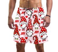 coosun Short de plage pour homme à séchage rapide Motif renne de Noël Taille S, Motif nain de Noël, XL