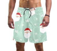coosun Short de plage pour homme à séchage rapide Motif renne de Noël Taille S, Père Noël, M