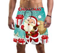 coosun Short de plage pour homme à séchage rapide Motif renne de Noël Taille S, Père Noël vintage, XL