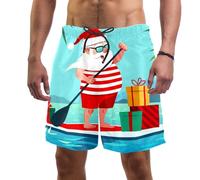 Coosun Short de plage pour hommes Noël Père Noël Séchage rapide Short de bain, XL