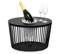 COOTAB COOLER TABLE Table d'appoint avec refroidisseur en acrylique amovible - Table de salon ovale avec surface SoftTouch - Résistant aux intempéries et empilable - Pour l'intérieur et l'extérieur