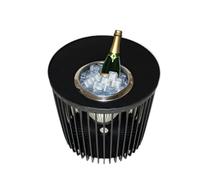 COOTAB COOLER TABLE Table d'appoint COPENHAGEN avec refroidisseur à vin amovible en acier inoxydable - Table de salon ronde avec plateau SoftTouch - Résistante aux intempéries pour l'intérieur et