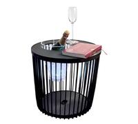 COOTAB COOLER TABLE Table d'appoint Copenhagen avec refroidisseur en acrylique amovible - Table de salon ronde avec plateau SoftTouch - Résistante aux intempéries pour l'intérieur et l'extérieur - 45