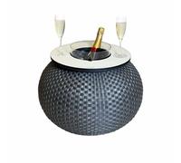 COOTAB COOLER TABLE Table d'appoint Milano avec refroidisseur acrylique intégré - Diamètre : 55 x 40 cm - Table de salon fonctionnelle 3 en 1 - Plaque SoftTouch - Résistante aux intempéries et aux UV