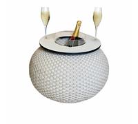 COOTAB COOLER TABLE Table d'appoint Milano avec refroidisseur acrylique intégré - Diamètre : 55 x 40 cm - Table de salon fonctionnelle 3 en 1 - Plaque SoftTouch - Résistante aux intempéries et aux UV