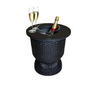 COOTAB COOLER TABLE Table d'appoint Paris avec refroidisseur acrylique intégré - Diamètre 41 x 43 cm - Table de salon fonctionnelle 2 en 1 - Plaque SoftTouch - Résistante aux intempéries et aux UV