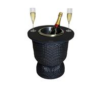 COOTAB COOLER TABLE Table d'appoint Paris avec refroidisseur en acier inoxydable intégré - Diamètre 41 x 43 cm - Table de salon fonctionnelle 2 en 1 - Plaque SoftTouch - Résistante aux intempéries et