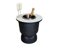 COOTAB COOLER TABLE Table d'appoint Paris avec refroidisseur en acier inoxydable intégré - Diamètre 41 x 43 cm - Table de salon fonctionnelle 2 en 1 - Plaque SoftTouch - Résistante aux intempéries et