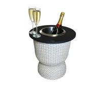 COOTAB COOLER TABLE Table d'appoint Paris avec refroidisseur en acier inoxydable intégré - Diamètre 41 x 43 cm - Table de salon fonctionnelle 2 en 1 - Plaque SoftTouch - Résistante aux intempéries et