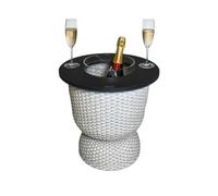COOTAB COOLER TABLE Table d'appoint Paris avec refroidisseur en acrylique intégré - Diamètre 41 x 43 cm - Table de salon fonctionnelle 2 en 1 - Plaque SoftTouch - Résistante aux intempéries et aux UV