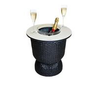 COOTAB COOLER TABLE Table d'appoint Paris avec refroidisseur en acrylique intégré - Diamètre 41 x 43 cm - Table de salon fonctionnelle 2 en 1 - Plaque SoftTouch - Résistante aux intempéries et aux UV