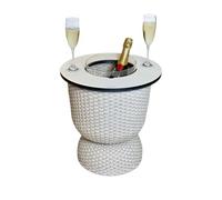 COOTAB COOLER TABLE Table d'appoint Paris avec refroidisseur en acrylique intégré - Diamètre 41 x 43 cm - Table de salon fonctionnelle 2 en 1 - Plaque SoftTouch - Résistante aux intempéries et aux UV