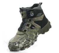 COOU Bottes de sécurité imperméables antidérapantes et confortables avec embout en acier pour homme et femme avec lacets pivotants, C13 Vert, 42 1/3 EU