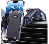 Cooy-Support Téléphone Voiture, Porte Téléphone Voiture Ventouse Universel Réglable, Rotation 360°& Ventouse Améliorée & Un Bouton De Libération Pour Smartphone/Gps 4,0-7,0 Pouces - Noir