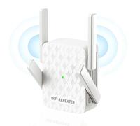 COOYA 4-Antenne WiFi Extender Signal Booster, WiFi Extender avec 1200Mbps Dual - Bande 2.4G&5G, WiFi Booster avec 3 Modes et 2 Ports Ethernet, Wi-FI Repeater avec 12880 Sq.ft Couverture 105 Appareils