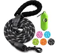 COOYOO Laisse pour chien de 1,8 m robuste - Poignée rembourrée confortable - Laisse réfléchissante de 1,27 cm pour chiens de taille moyenne et grande avec distributeur de sacs à déjections canines