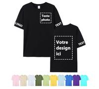 COOZEBRA Chemise personnalisée pour Hommes Femmes concevoir Votre Propre Avant arrière Imprimer Photo personnalisé T-Shirts 1 (Style 1 Manches Longues) (Style 1)