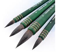 COOZEE Lot de 4 pinceaux professionnels en poils d'écureuil, pinceaux d'artiste, pinceaux aquarellistes à pointe ronde pour peinture fine (#0#4#8#12)