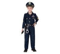 Cop Dress Up - Polyester S-XL, Policeman Costume, Realistic Accessories Included | Children Role Play, Kids Cosplay Set For School Events, Fancy Dress, Holiday Gathering, Carnivals