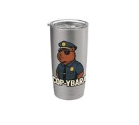 Cop-ybara Capybara, agent de police chargé de l'application de la loi sur les animaux Gobelet isotherme en acier inoxydable double paroi