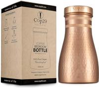 Cop29 Bouteille d’eau en cuivre martelée Dolny Matte faite à la main I Pichets avec couvercle I Viande d’eau de chevet (couvercle lâche) - 1000 ml / 34 oz ...