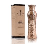 COP29 Bouteille d'eau de fée en cuivre Pur à la Main: Un récipient en cuivre ayurvédique, Emballage Cadeau - 900ml/30oz