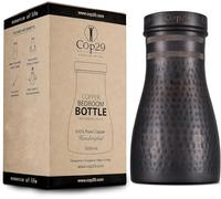 Cop29 Fait à la main Dolny Antique en cuivre martelé pour chambre à coucher I Pichets avec couvercle I Carafe à eau de chevet (couvercle lâche) - 1000 ml/34 oz…