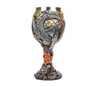 Copa de Dragón - Taza Medieval de Acero Inoxidable con Patrón de Dragón en Relieve | Cáliz de fantasía de 117 ml para decoración de y reuniones | Exhibición vintage para el hogar y la oficina