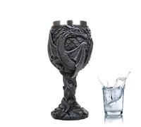 Copa de Dragón - Taza Medieval de Acero Inoxidable con Patrón de Dragón en Relieve | Cáliz de fantasía de 117 ml para decoración de y reuniones | Exhibición vintage para el hogar y la oficina