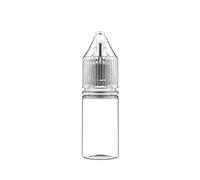 Copackr Boîte complète (1 000 bouteilles) de 10 ml Chubby Gorilla Signature en plastique PET pour liquides, huiles et autres liquides (flacon transparent/bouchon transparent)