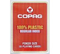 ASS Copag - 104001335-100% Plastic - Jeu De Poker - Format 63X88Mm - Regular Face - Etui Rouge