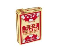 COPAG - 104006335 - 100% PLASTIC - TEXAS HOLD'EM GOLD - FORMAT 63X88MM - JUMBO FACE - RED DECK