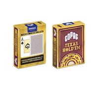 Copag – Jeu de cartes Texas Hold'Em Gold – 100% plastique – Format 63×88 mm – Jumbo – Rouge