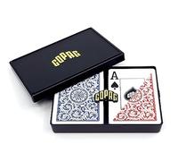 Copag 1546 Design Jeu de Cartes à Jouer 100% Plastique, Taille Poker Rouge/Bleu (Jumbo Index, 1 lot)