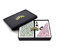 Copag 1546 Design Jeu de Cartes à Jouer 100% Plastique, Taille Pont, Vert/Bordeaux (Jumbo Index, 1 lot)