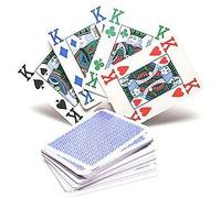 Copag 4 Colour 100% Plastic Playing Cards Poker Size Jumbo Index (Blue Back) by Copag
