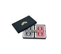 Copag - Cartes de Poker 100% Plastique - Lot de 2 Jeux (Rouge & Noir) - Format Poker - Jumbo Face - 2 Index - Qualité Professionnelle et Durabilité Exceptionnelle